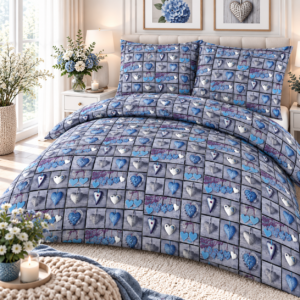 KOMPLET POŚCIELI Z KORY KOŁDRA 220×200 PODUSZKA 2X 70X80 KORA BAWEŁNIANA 563 PRODUCENT