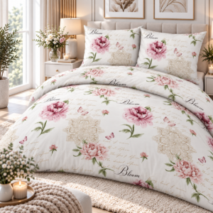 KOMPLET POŚCIELI Z KORY KOŁDRA 160×200 PODUSZKA 2X 70X80 KORA BAWEŁNIANA A1040 PRODUCENT