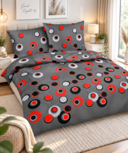 KOMPLET POŚCIELI Z SATYNY BAWEŁNIANEJ 220X200 +2X PODUSZKA 70X80 SATYNA RS 007-1 POŚCIEL