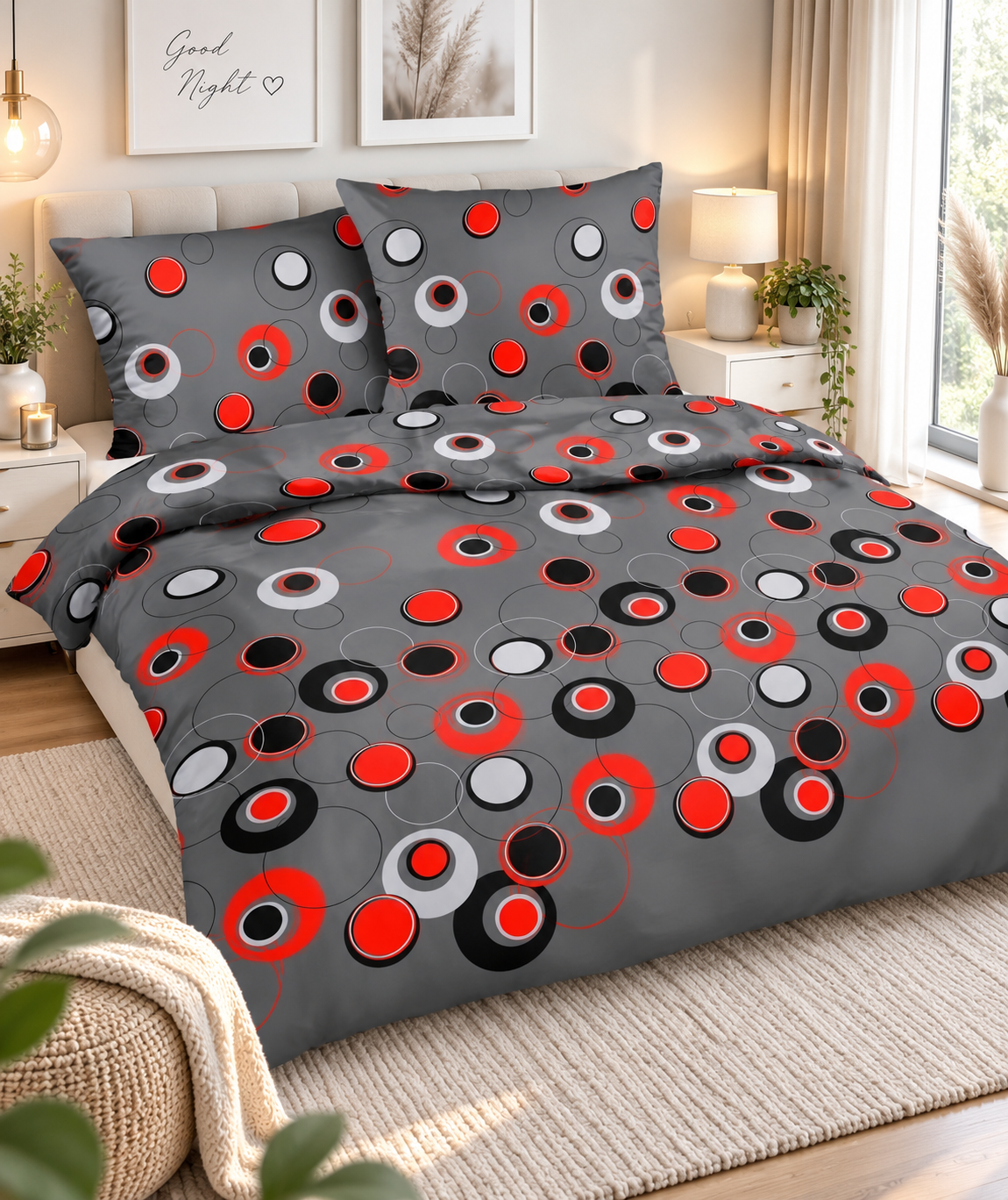 KOMPLET POŚCIELI Z SATYNY BAWEŁNIANEJ 220X200 +2X PODUSZKA 70X80 SATYNA RS 007-1 POŚCIEL