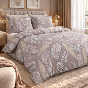 POŚCIEL BAWEŁNIANA DELUX 160x200 + POSZEWKA 2x70x80 NA ZAMEK 4834D 100% BAWEŁNA PRODUCENT