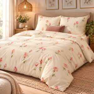 POŚCIEL BAWEŁNIANA DELUX 160x200 + POSZEWKA 2x70x80 NA ZAMEK RÓŻYCZKA 100% BAWEŁNA PRODUCENT