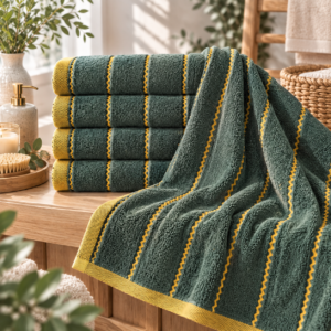RĘCZNIK KĄPIELOWY 570x140 550g/m2 FROTTE CIEMNY ZIELONY 100% BAWEŁNA