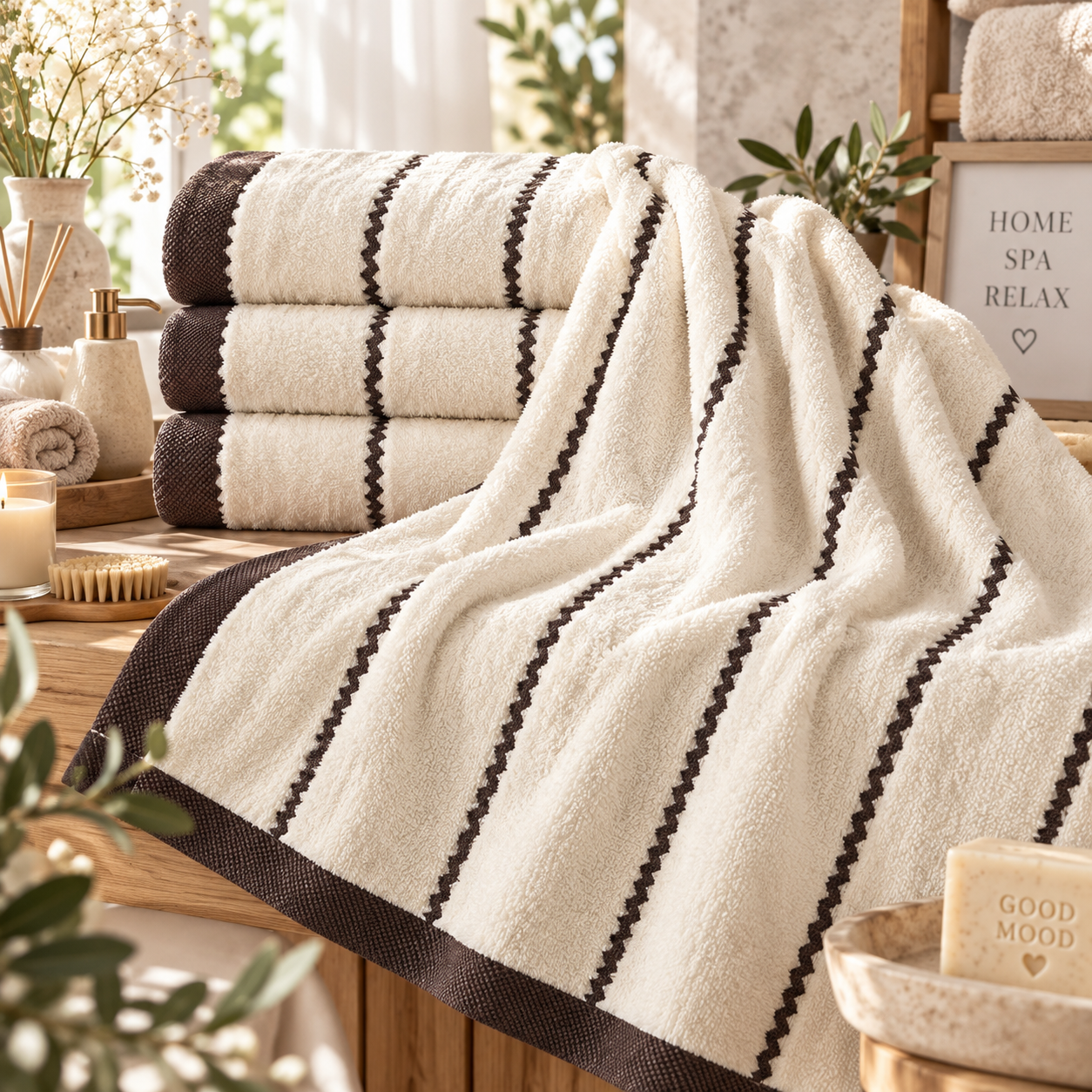 RĘCZNIK KĄPIELOWY 70x140 550g/m2 FROTTE ECRU 100% BAWEŁNA