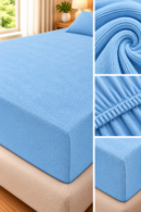 PRZEŚCIERADŁO FROTTE Z GUMKĄ (NA GUMKĘ) 140x200 BŁĘKIT PRODUCENT