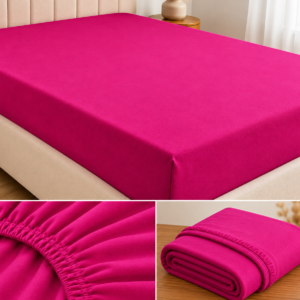 PRZEŚCIERADŁO Z FLANELI BAWEŁNIANA 100% NA GUMKĘ ( Z GUMKĄ ) 200X220 FLANELA MAGENTA PRODUCENT